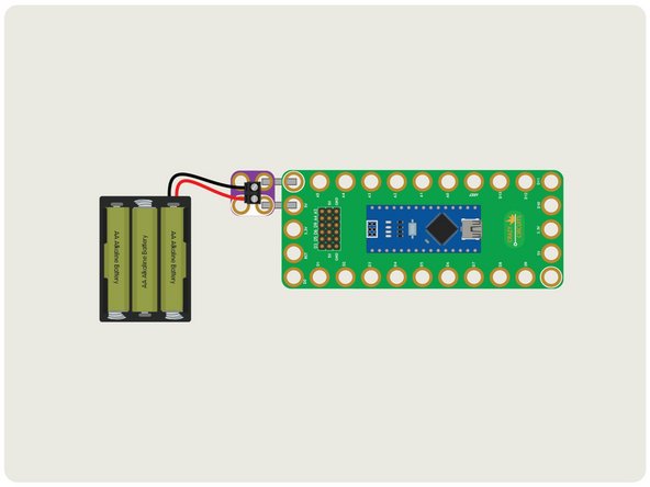 The Robotics Board power input is for 5 volts. Our Battery Pack should provide 4.5 volts with a set of fresh AA Alkaline batteries, which will work fine.