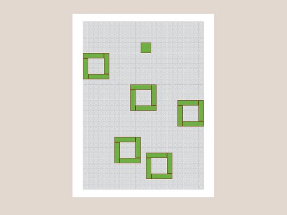 You can check that you have the pockets in the correct position by laying your robot on top of them. The holes in the robot template should be centered over each pocket.