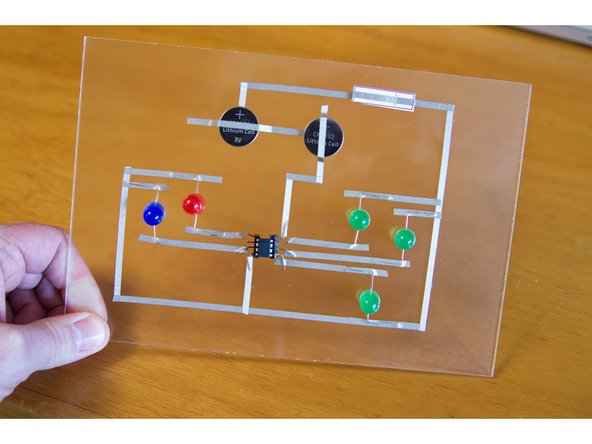 Feel free to remove the paper and marvel at your &quot;Printed Circuit Board&quot; flashing and blinking like crazy...