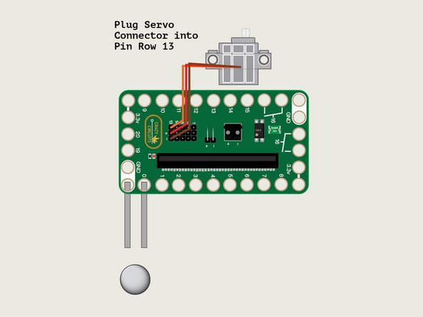 Plug the servo wires into the Bit Board row Pin 13.