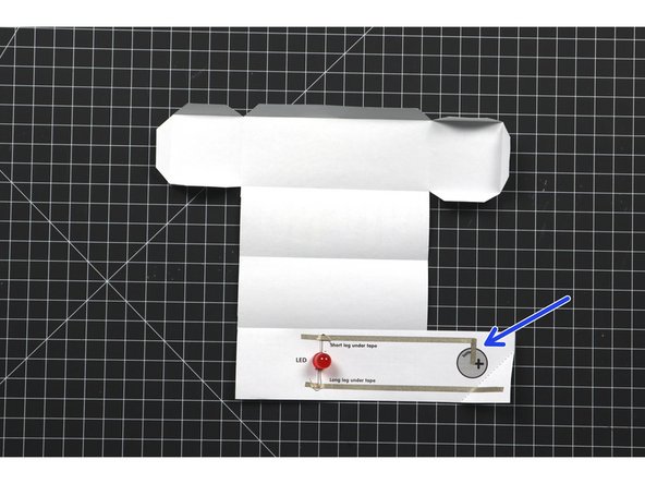 The tape will hold the LED legs in place and then connect to the battery to complete the circuit.