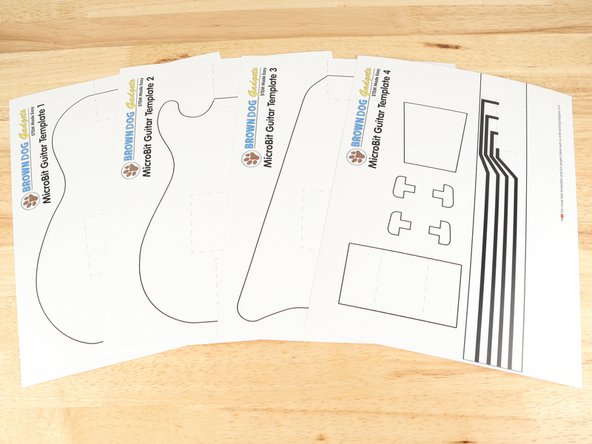 There are three different guitar templates to choose from. Pick your favorite template and print it out. You will also need to print Template 4 which has the templates for the neck and battery holder.