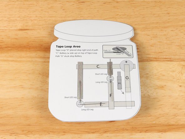 Add Maker Tape to tape path B.  over the top of the LED leg.
