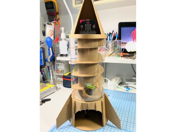 We added a cone to cover the top of the rocket and wings to the sides.