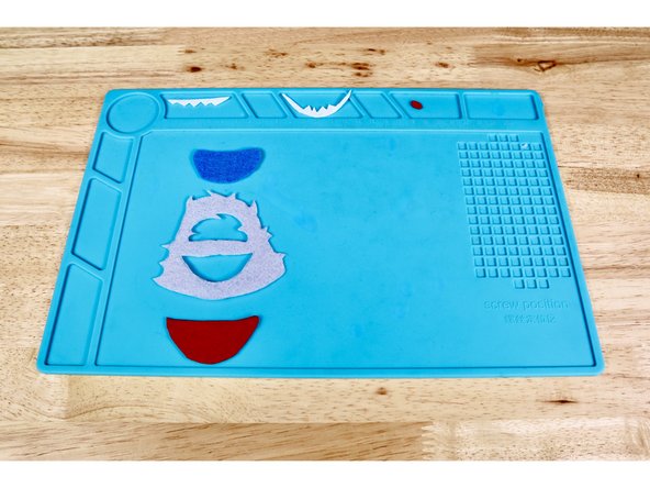 Start by laying out the three pieces shown in the first photo. Make sure they are oriented as shown.