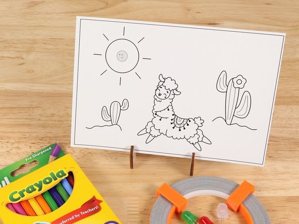 This paper circuits postcard is a great beginner project. Just follow the steps below to make your Llama.
