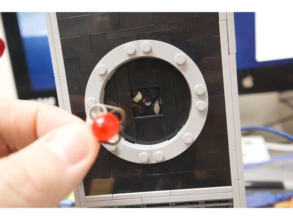 What would HAL be without that red “eye” staring at you? We added a red 10mm Crazy Circuits LED for that ominous glow.