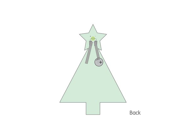 Add additional pieces of Maker Tape to connect the positive LED leg to the top of the battery.