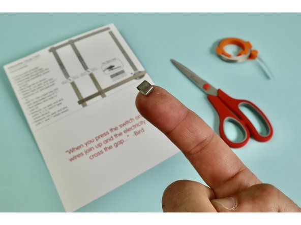 Peel and roll &quot;D.&quot; into a sticky-side-out tape loop.