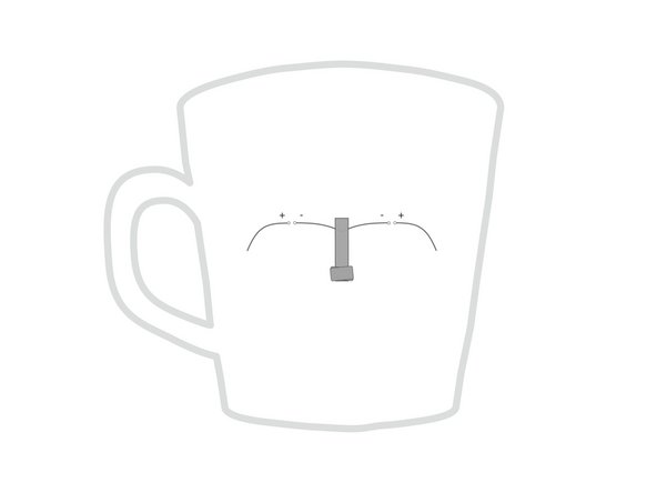 Add a tape loop to the center piece of tape, then stick the battery down to it. (Make sure you stick the negative side of the battery down.)