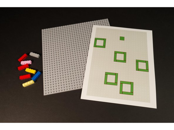 We’ll need a standard 10” x 10” LEGO baseplate to build on.