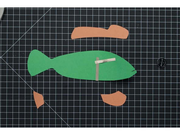 Don’t worry about the length of the piece of Maker Tape that runs to the back, we’ll just extend it with another piece if needed.