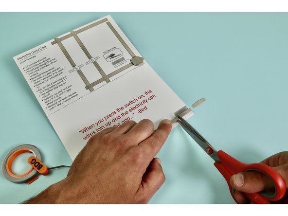Measure, cut, peel, and stick paths &quot;I, J&quot; where shown so that they overlap.