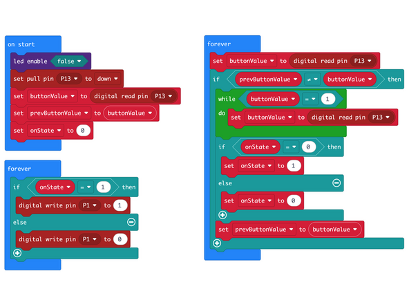 We're going to load the following code for our Cap Touch Toggle Better program: https://makecode.microbit.org/_H337vxCgi...