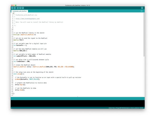 Upload the Arduino sketch to the Robotics Board.