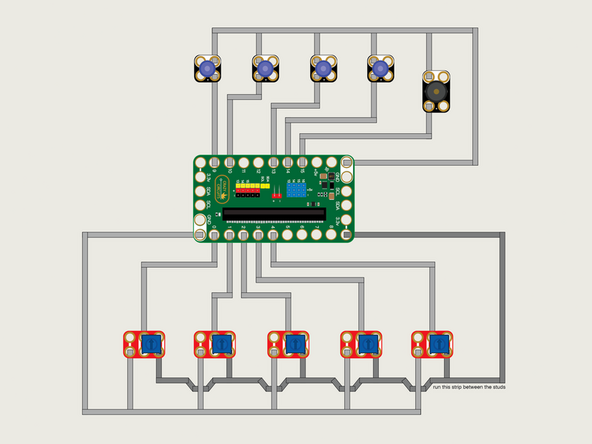 In typical wiring diagrams there’s a special symbol that is used for showing where wires cross over but do not connect. In the diagram we’ve used our own “tape symbol” to show this, but you don’t really need to make this shape with the tape.