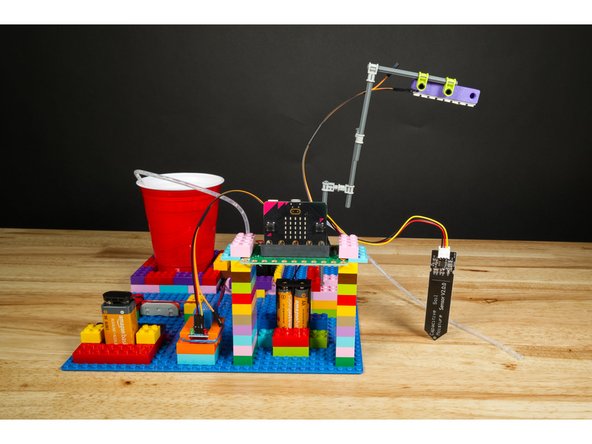 We used a large LEGO Baseplate to build our project.