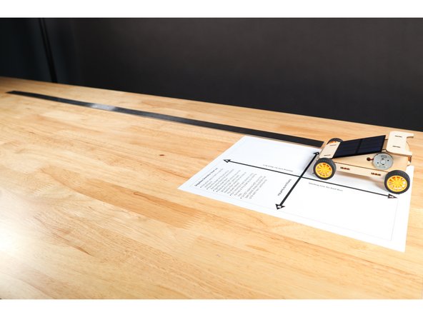 The setup for one of four time trials in each of the four cardinal directions. Each trial is a yard long.