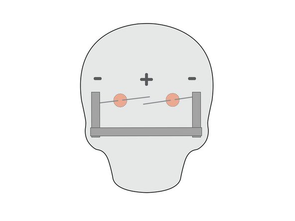 Add Maker Tape so the two shorter (negative) legs on the outside are connected with a third piece of tape forming a wide “U” shape.