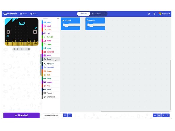 This extension will allow us to use the Ultrasonic Distance Sensor in our program.