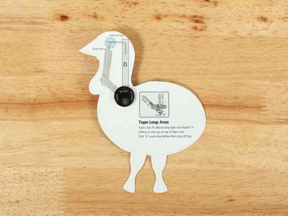 Add tape Path C. over the short LED leg holding it in place.