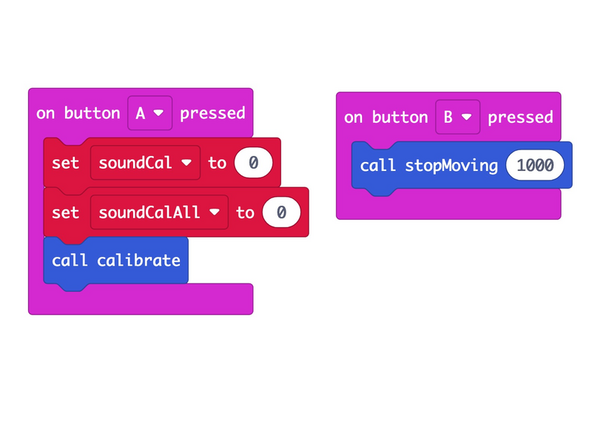 We need to calibrate the sound levels in the room before the micro:bit can tell if there is a sound.