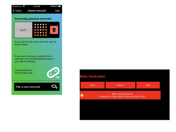 You'll need to pair the phone or tablet with the micro:bit in your Rover.