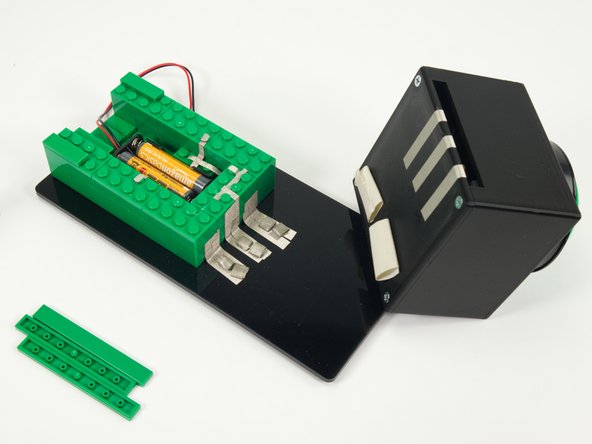 We got a little bit more fancy with our build, and added some flat bricks to the top to cover the exposed brick studs.