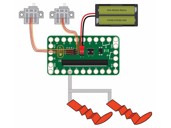 Before we add the Maker Tape, figure out how you want your Bit Board and Ticklebot to be positioned on the LEGO baseplate. This will make it easier to figure out where to put the Maker Tape.