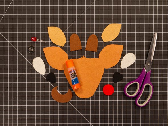 With all of our felt pieces cut out we're ready to start assembling the reindeer.