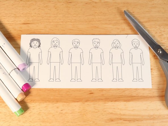 Cut and color the character pieces on the second page.