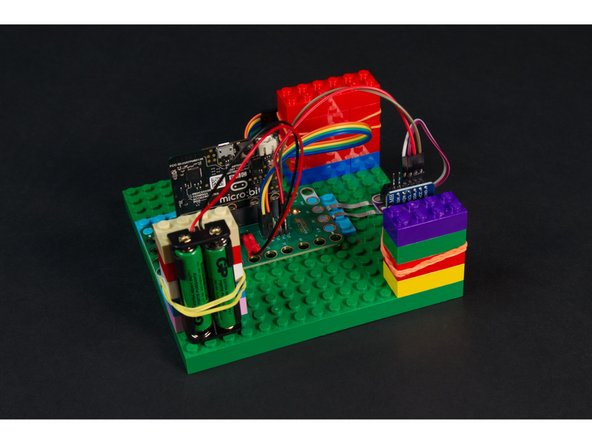 Our Real Time Clock module, and our 7 Segment Display are standard electronic components, and don't have a handy way to connect to LEGO parts.