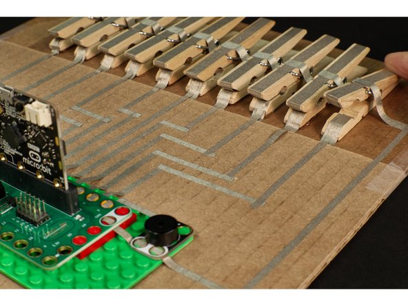 We recommend 1/4&quot; Maker Tape for the clothespins so there is more surface area to make contact. You could use 1/8&quot; if needed, but you would want to use multiple pieces for a wider area of contact.