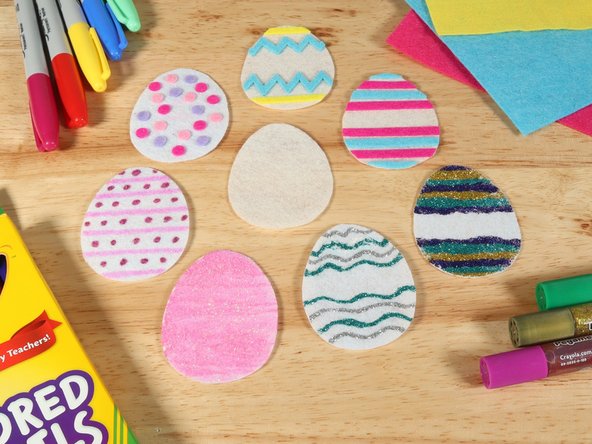 Decorating the Easter egg at this stage of the project is easier than waiting until the end.