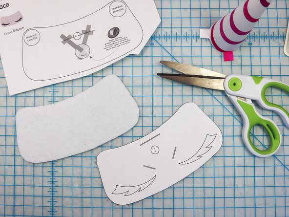 Use scissors or an X-Acto knife to cut the template shapes out of felt as shown.