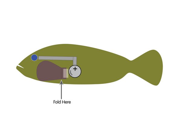 Add a fold to the fin so you can tape it down and fold it over on itself. It should be positioned so it will hide the battery when you fold it over.