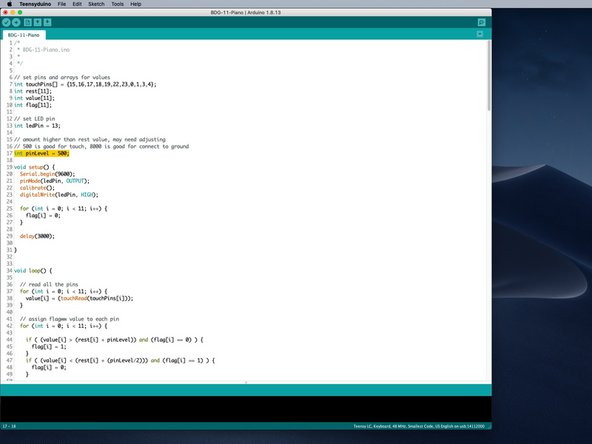 After you've uploaded the code to the Invention Board it will do a calibration. It will do this calibration every time you power the board by plugging it into your computer.