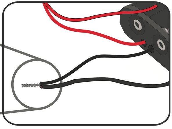 Twist the Black wire from the Solar Cell together with the Black Wire from the Battery Holder.