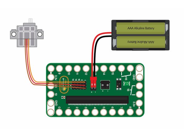 Attach the servo to the Bit Board as shown.