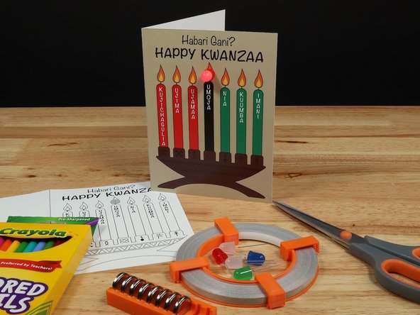 This paper circuits card is a great beginner project. Just follow the steps below to make your card.
