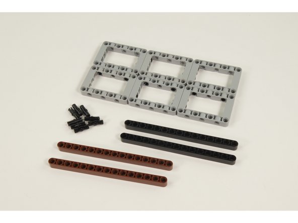 Once your frame is complete you'll want to reinforce it using 4 LEGO Beam 15 parts.
