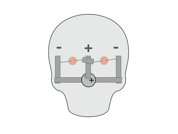 Finally, add one more piece of Maker Tape that connects the two longer (positive) LED legs to the top of the battery.