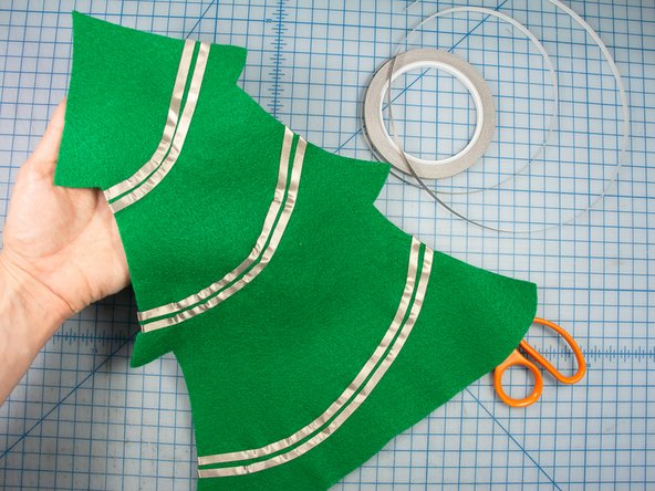 Complete the same path with another separate piece of maker tape. Be sure that the second path is parallel to the first path and that they do not touch anywhere along the way.