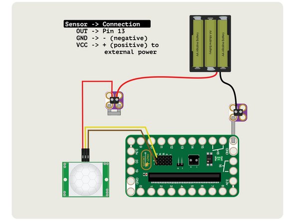 We're going to connect the negative wire from our AA Battery Pack to another Crazy Circuits Screw Terminal Chip and then connect that to GND on the Bit Board using Maker Tape.
