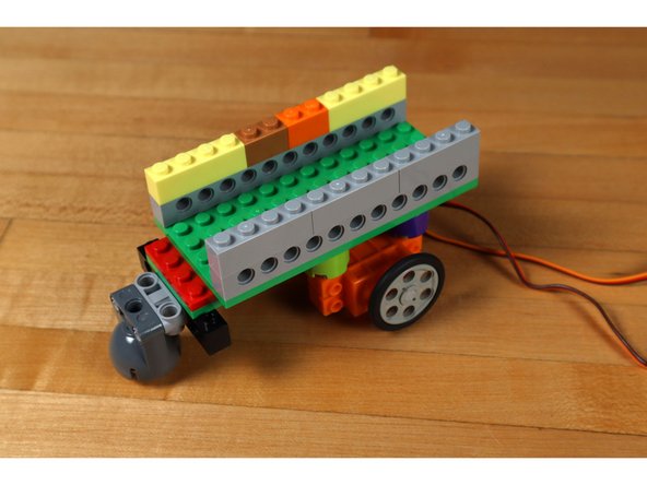 Attach caster wheel to back of robot adding any needed bricks.