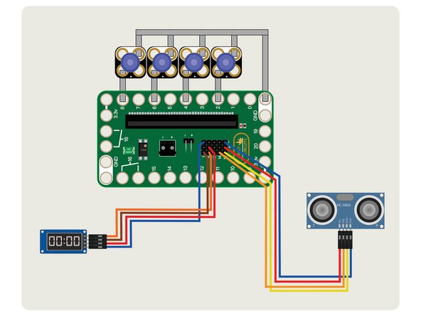Maybe you can add a Piezo Speaker and play a tone or a melody when someone gets too close.