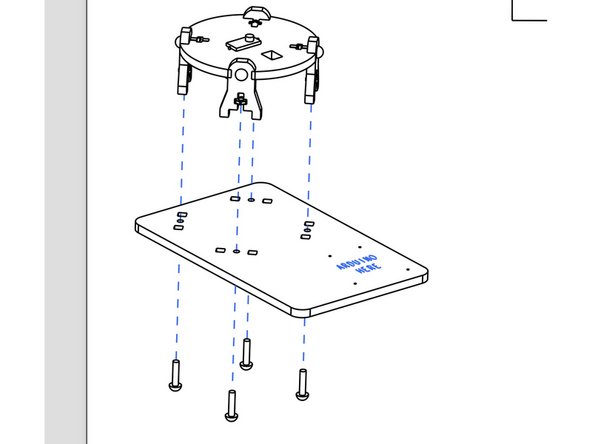 Connect the four legs to the base.
