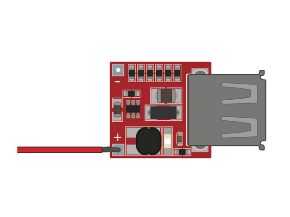 Solder the Red wire coming off the Switch to the (+) Positive terminal on the USB Circuit.