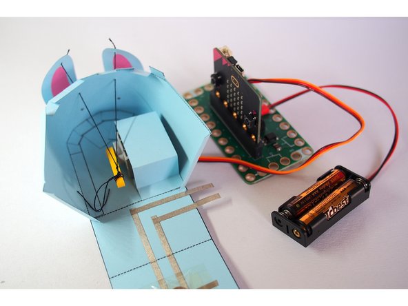 Connect your servo and battery holder to the Bit Board on Pin 1