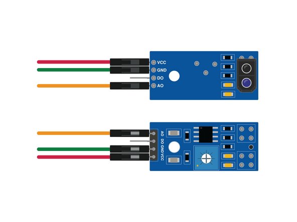 In the next step we'll be adding wires to the sensors. This step will help clarify how they are connected.